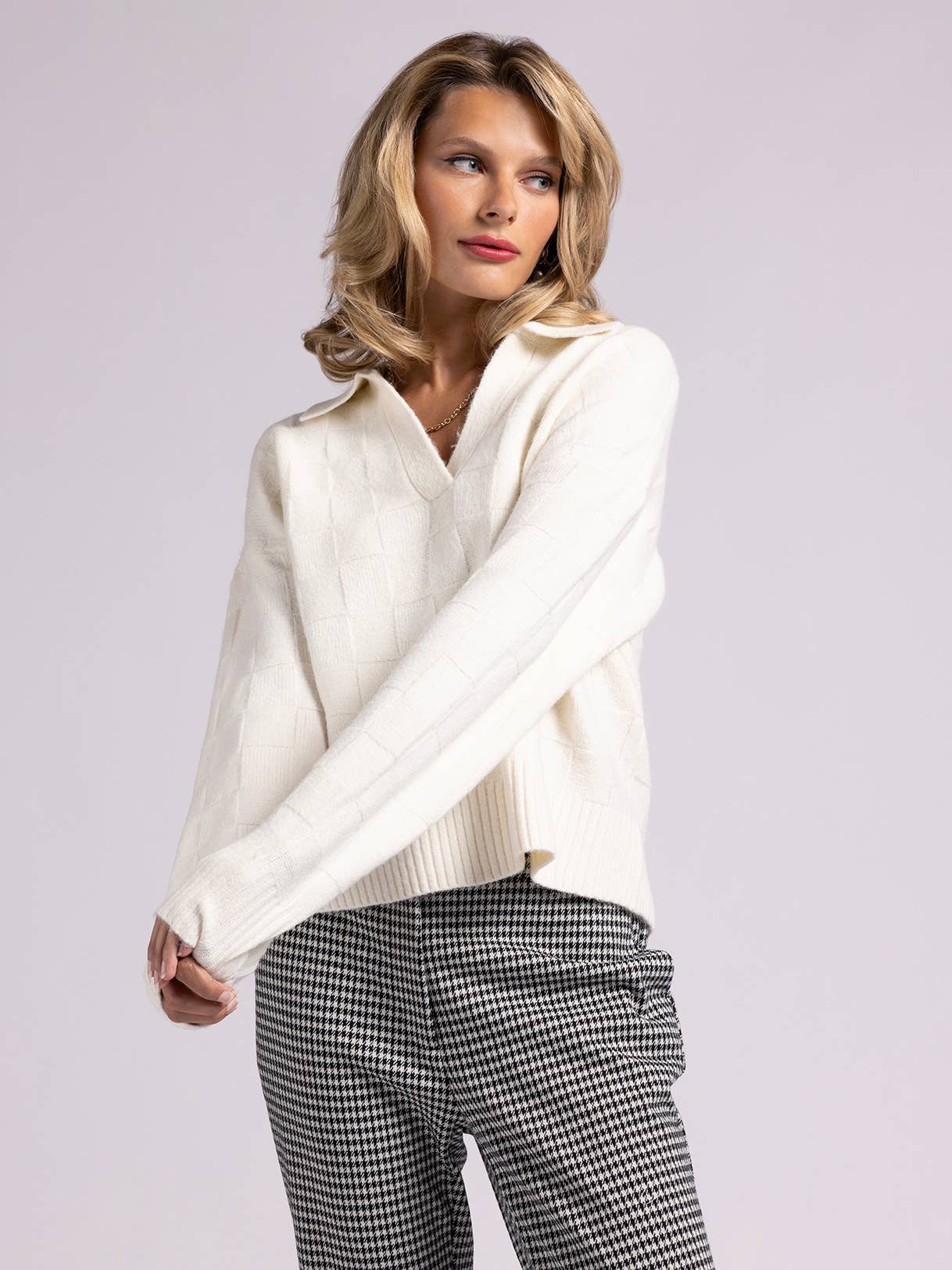 Collared Checkered Sweater - Rhode Sweater