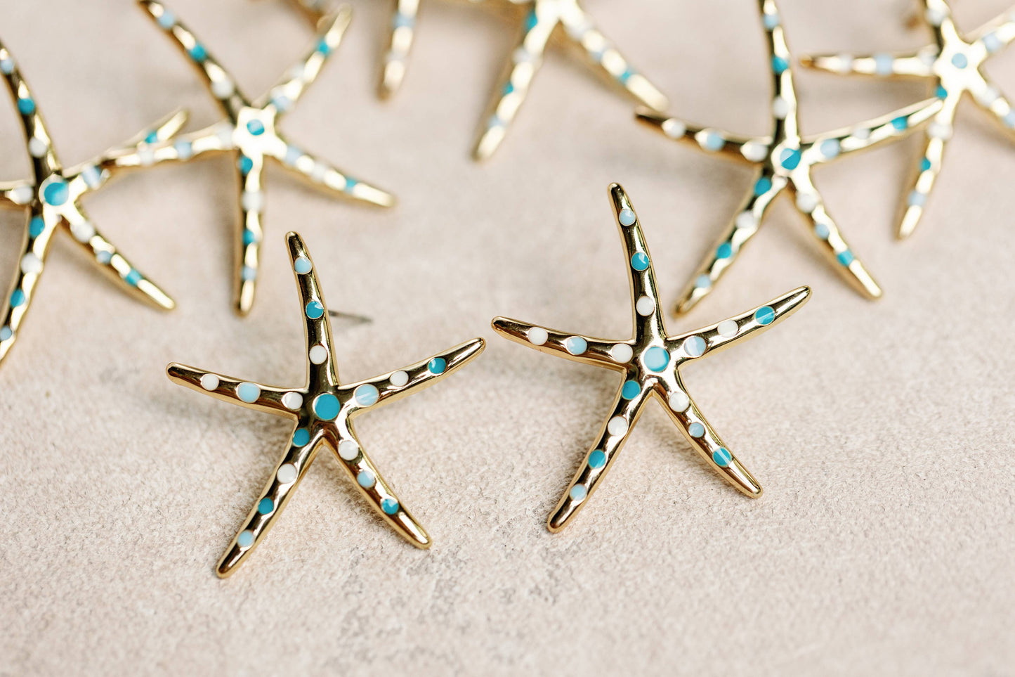 St Armands Designs of Sarasota - Gold Starfish Maxi Statement Stud Earrings