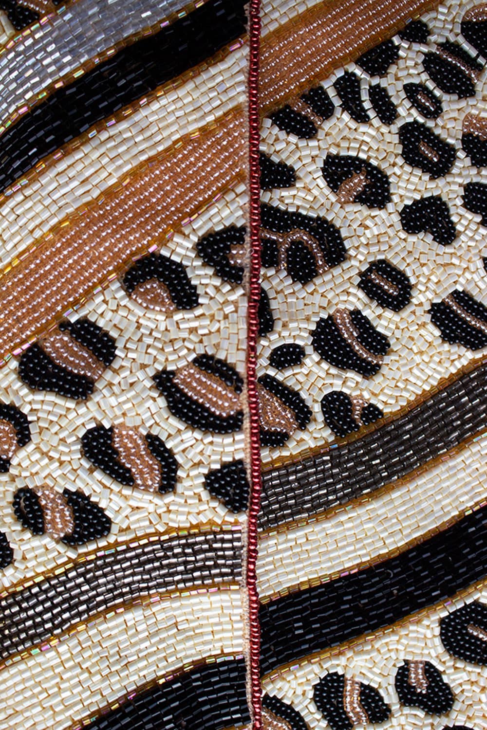 Leopard Double Sided Beaded Shoulder Bag