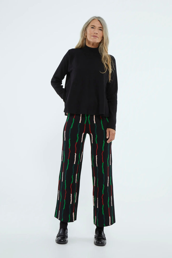 Black A-line turtleneck sweater
