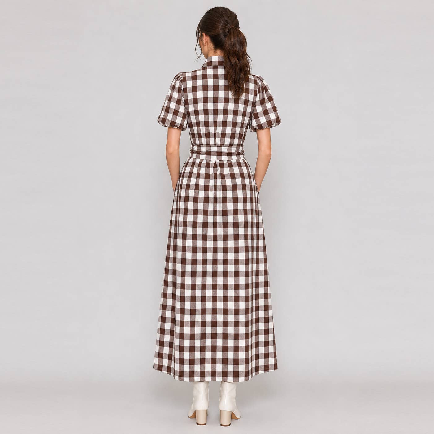 LoveWednesday - Charlotte Check Maxi Shirt Dress