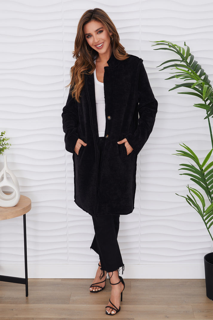 Aspen Cozy Corduroy Mid Length Jacket