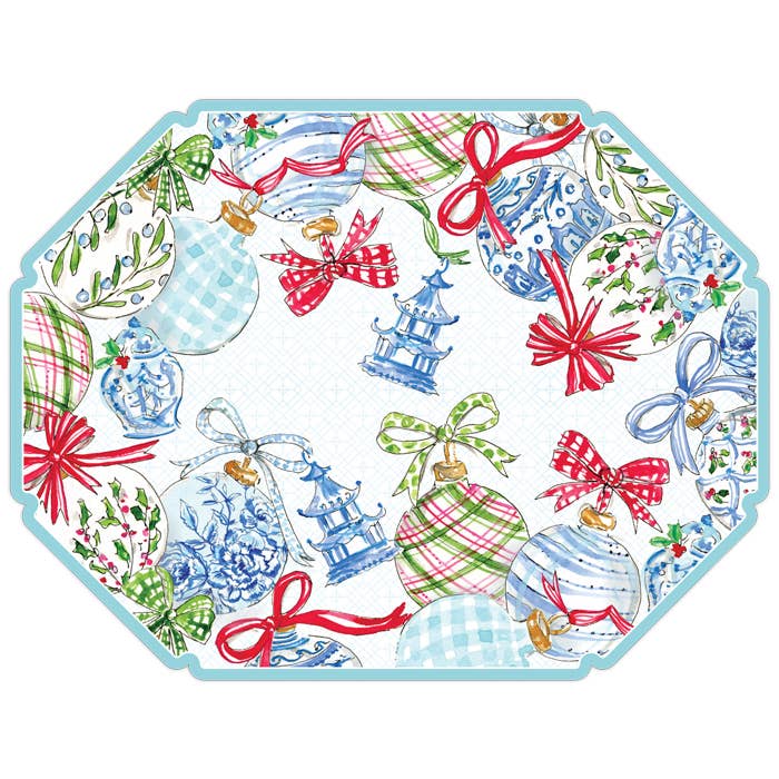 Handpainted Chinoiserie Ornaments Posh Die-Cut Placemat
