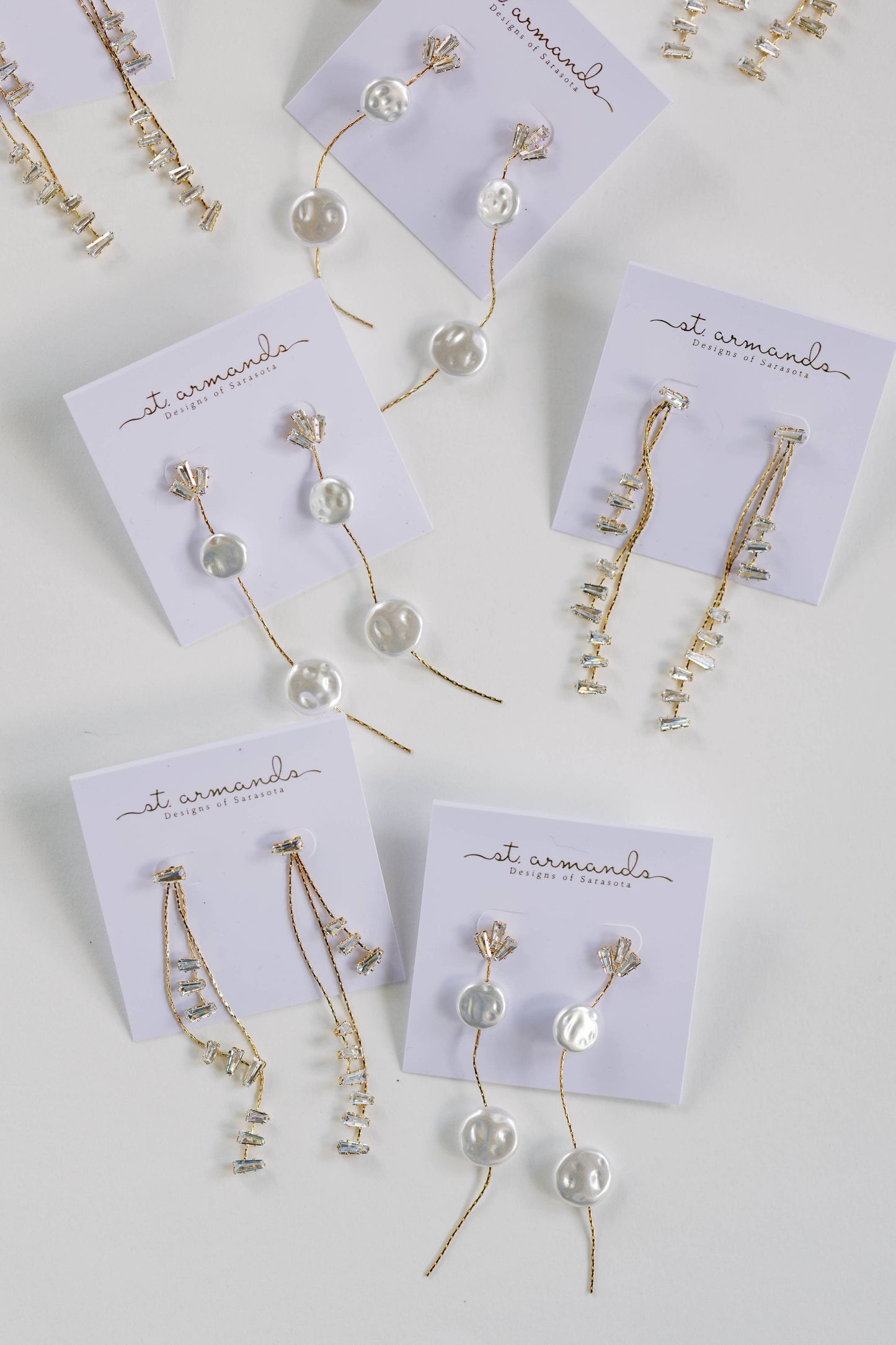Pearl and Diamond Holiday Statement Drop Earrings