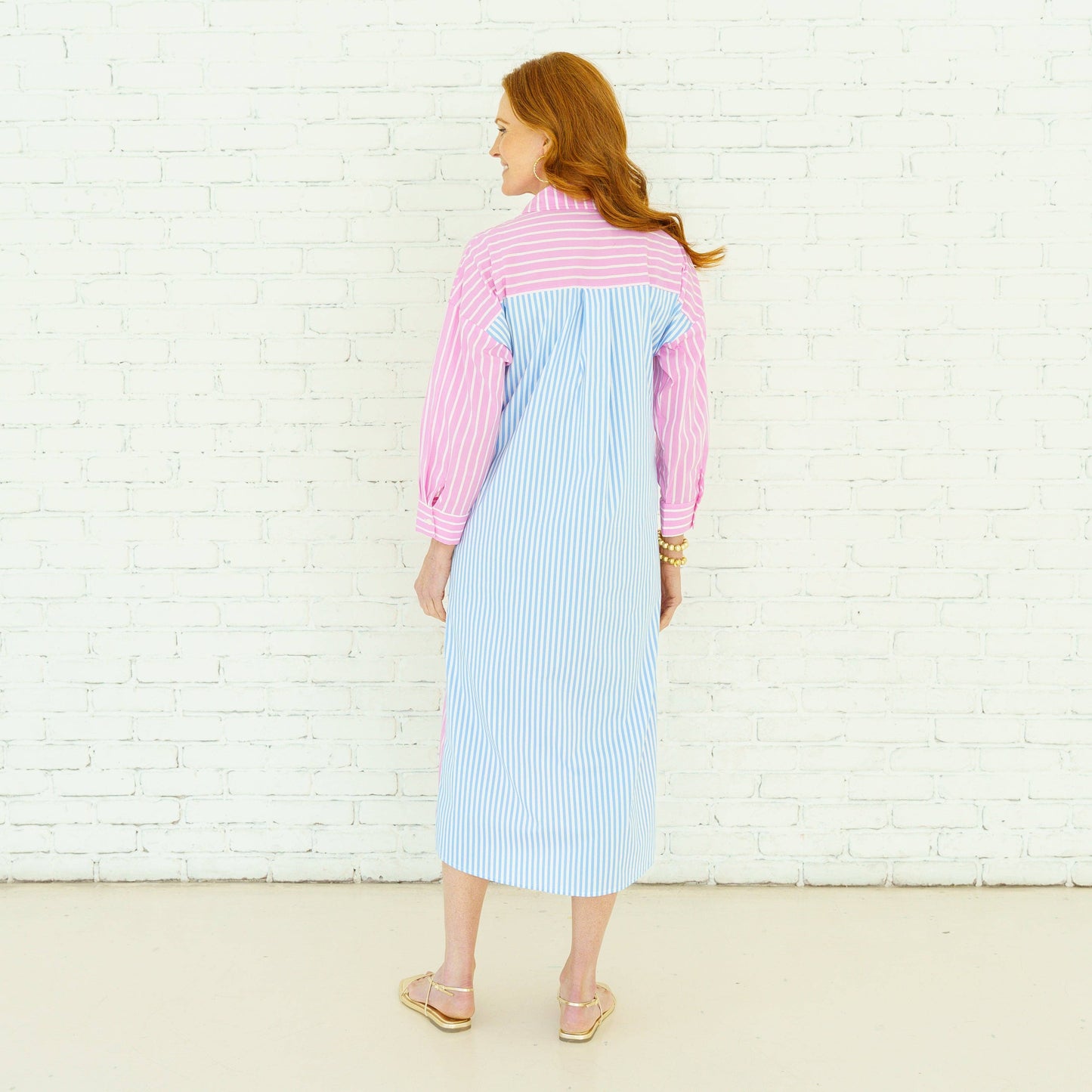 Caryn Lawn - Libby Stripe Dress Pink