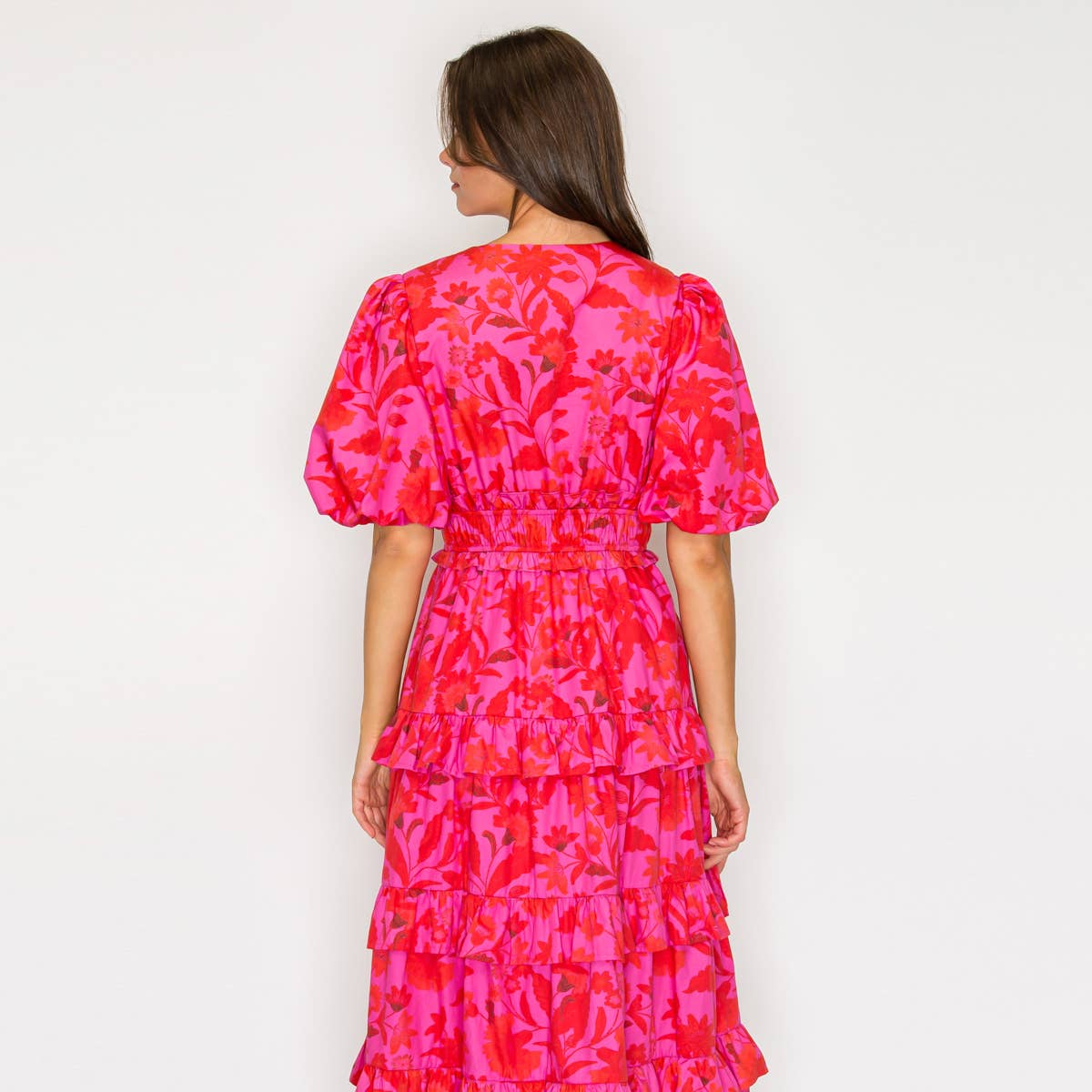 LoveWednesday - Fuchsia Garden Dream Midi Dress
