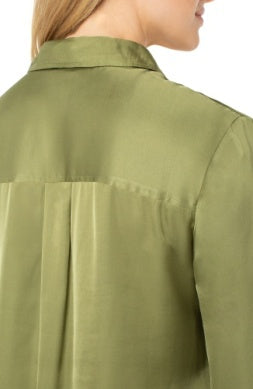 Silky Button Front Blouse