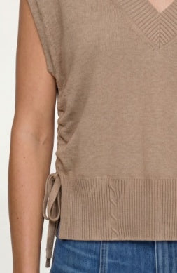 Side-Tie Chic V-Neck Sweater Vest