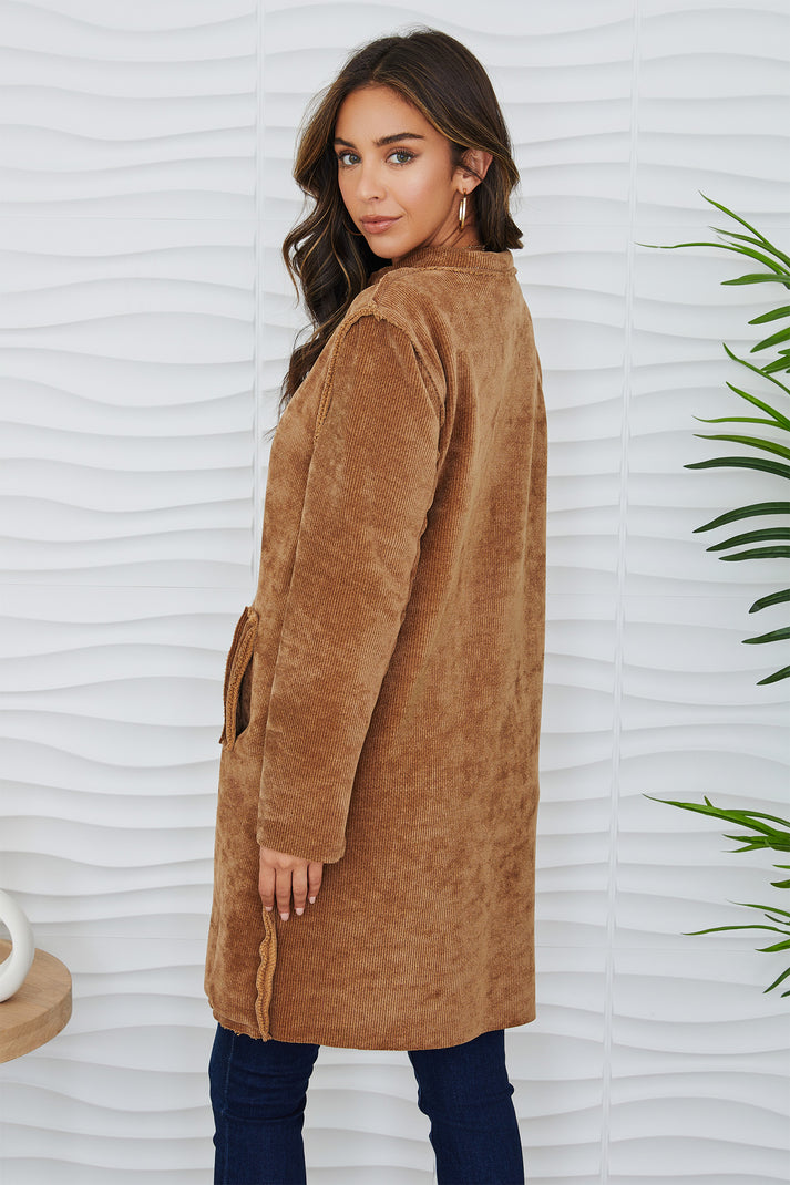 Aspen Cozy Corduroy Mid Length Jacket