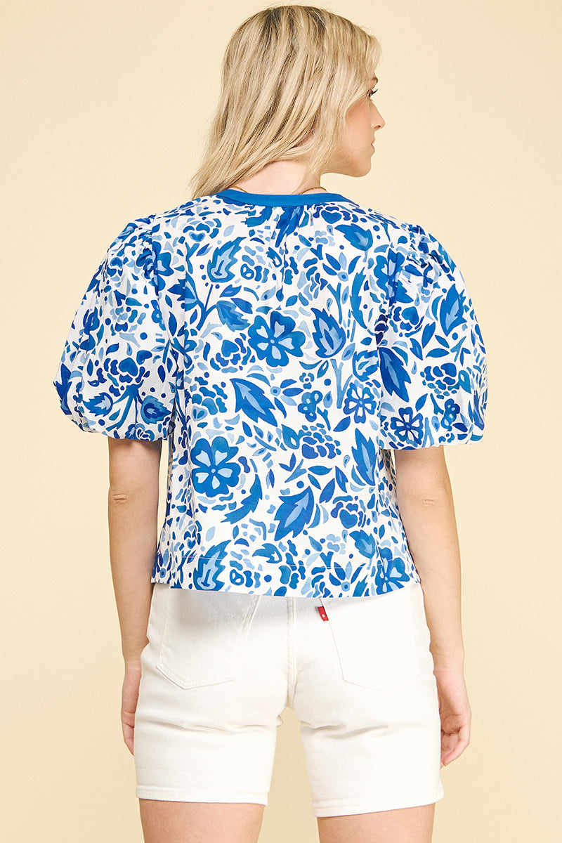 Pinch Puff Sleeve Blouse
