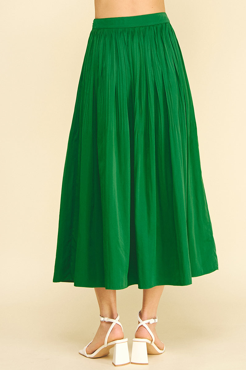 Pinch Flowing Navy A-Line Skirt