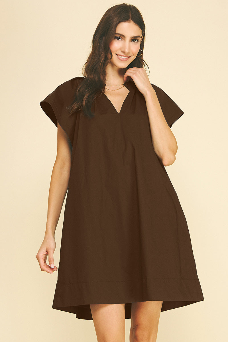 Mocha Breeze Cotton Shift Dress