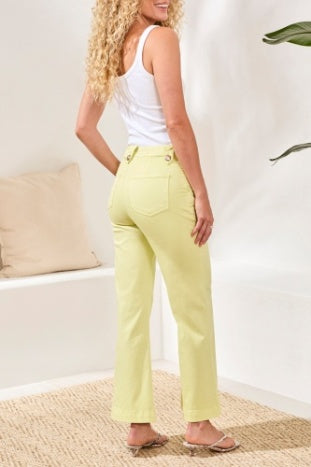 Tribal Brooke Hugging Palazzo Jeans - Lemongrass
