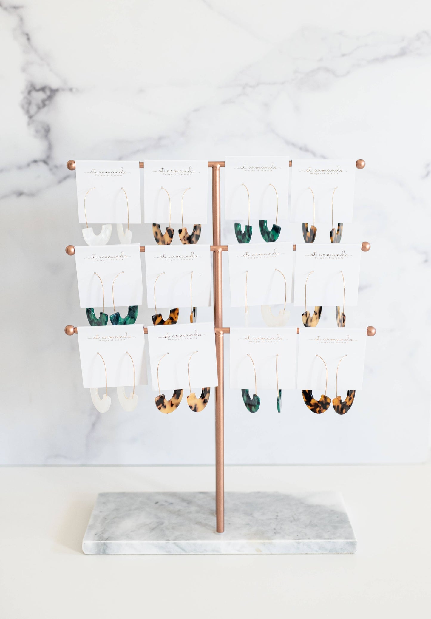 Emerald Green Tortoise Threader Minimalist Earrings
