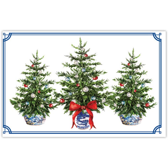 Tom Tom Holiday Christmas Trees in Chinoiserie Pots Placemat