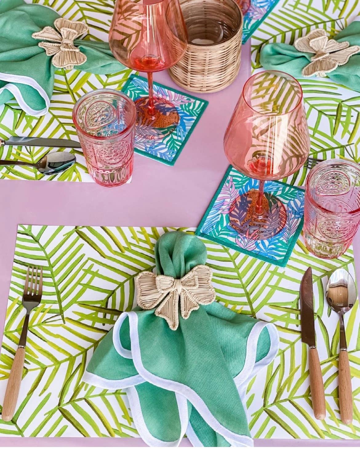 Green Leaf Paper Placemat Pad