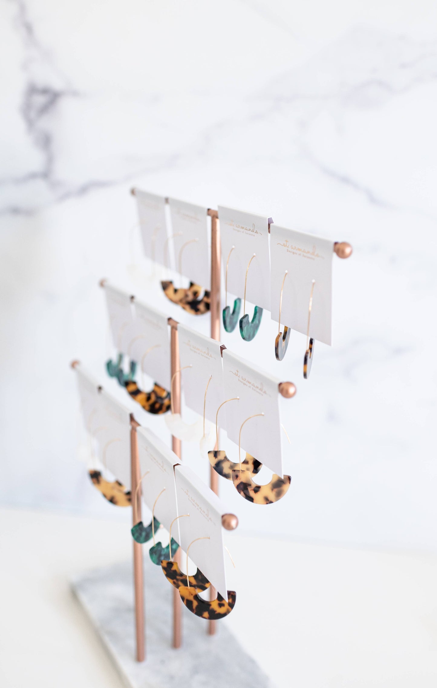 Emerald Green Tortoise Threader Minimalist Earrings