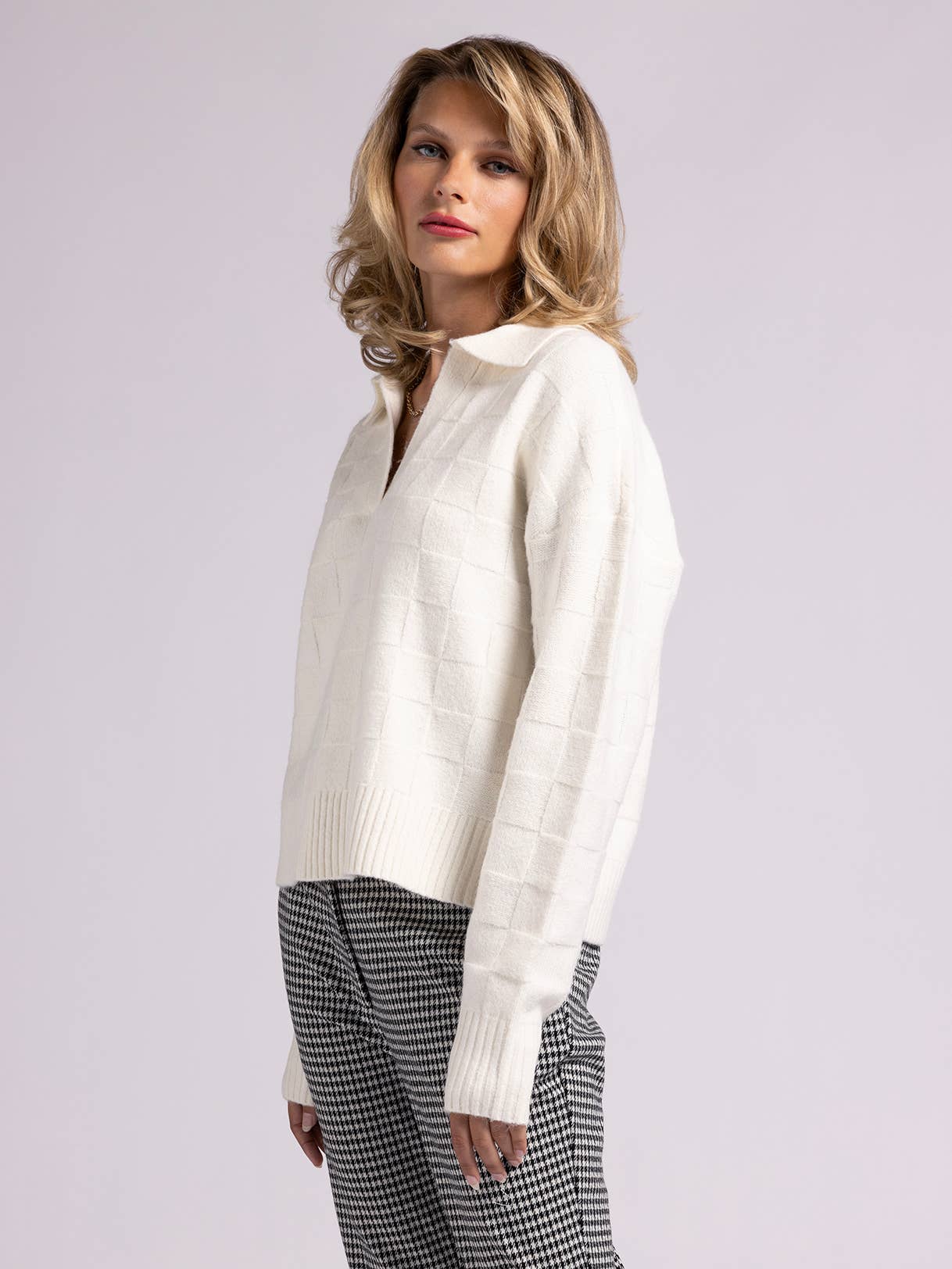 Collared Checkered Sweater - Rhode Sweater