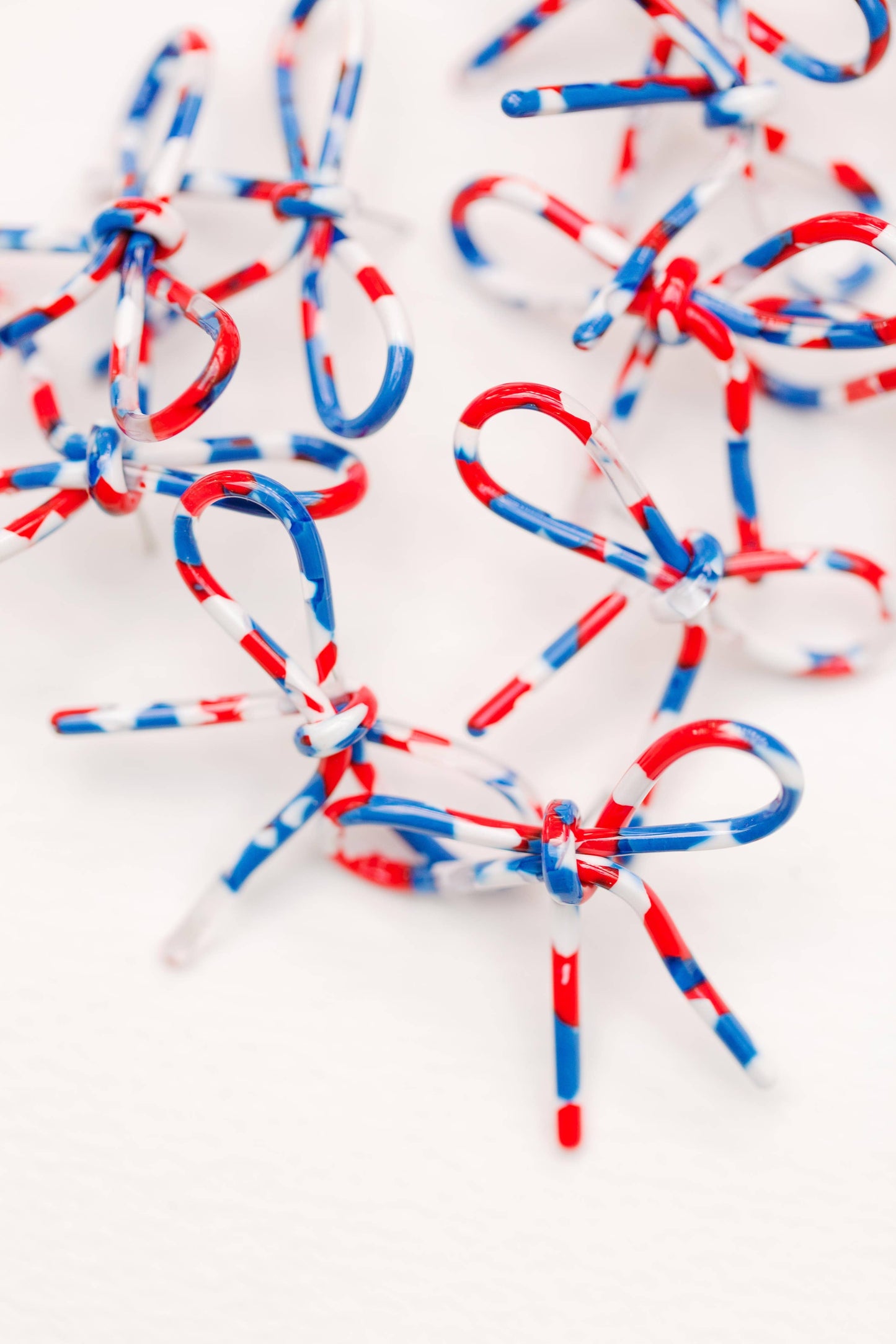 Red, White, and Blue Patriotic Statement Stud Bow Earrings