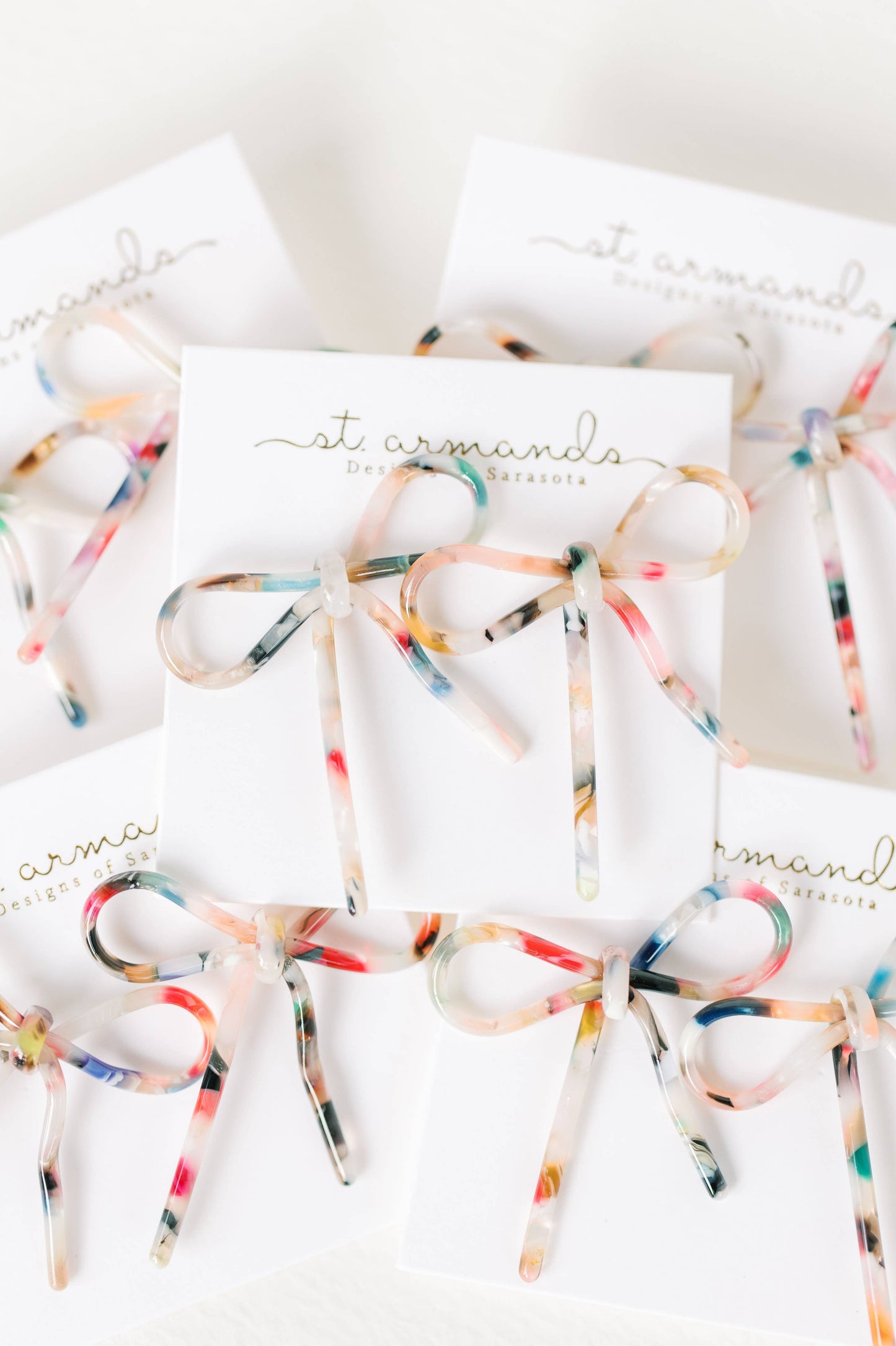 Multi-Colored Bow Statement Stud Earrings