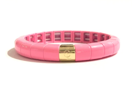 Caryn Lawn - Tile Tube Bracelet- Neon Pink