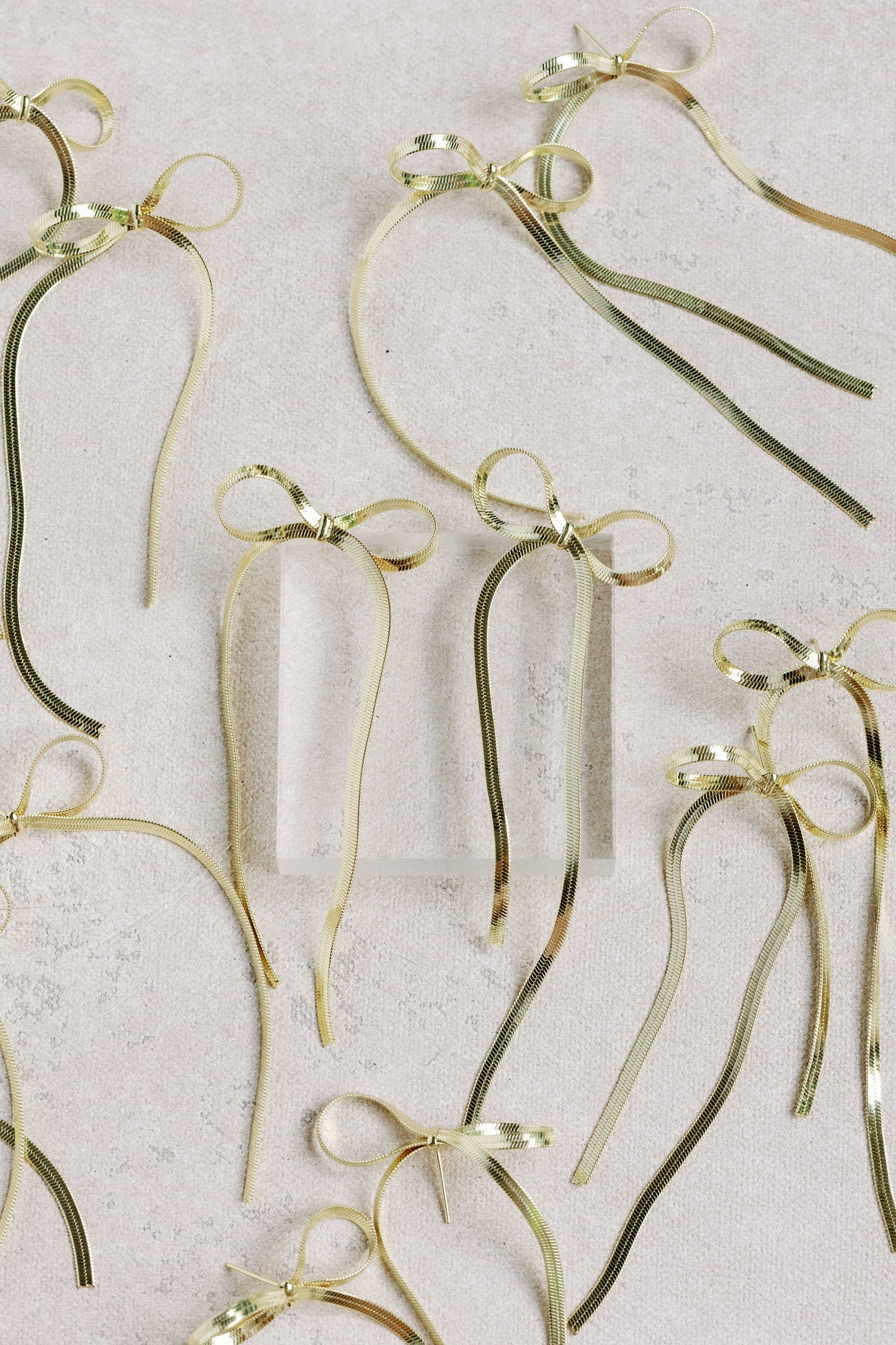 St Armands Designs of Sarasota - Maxi Gold Duster Bow Holiday Statement Earrings