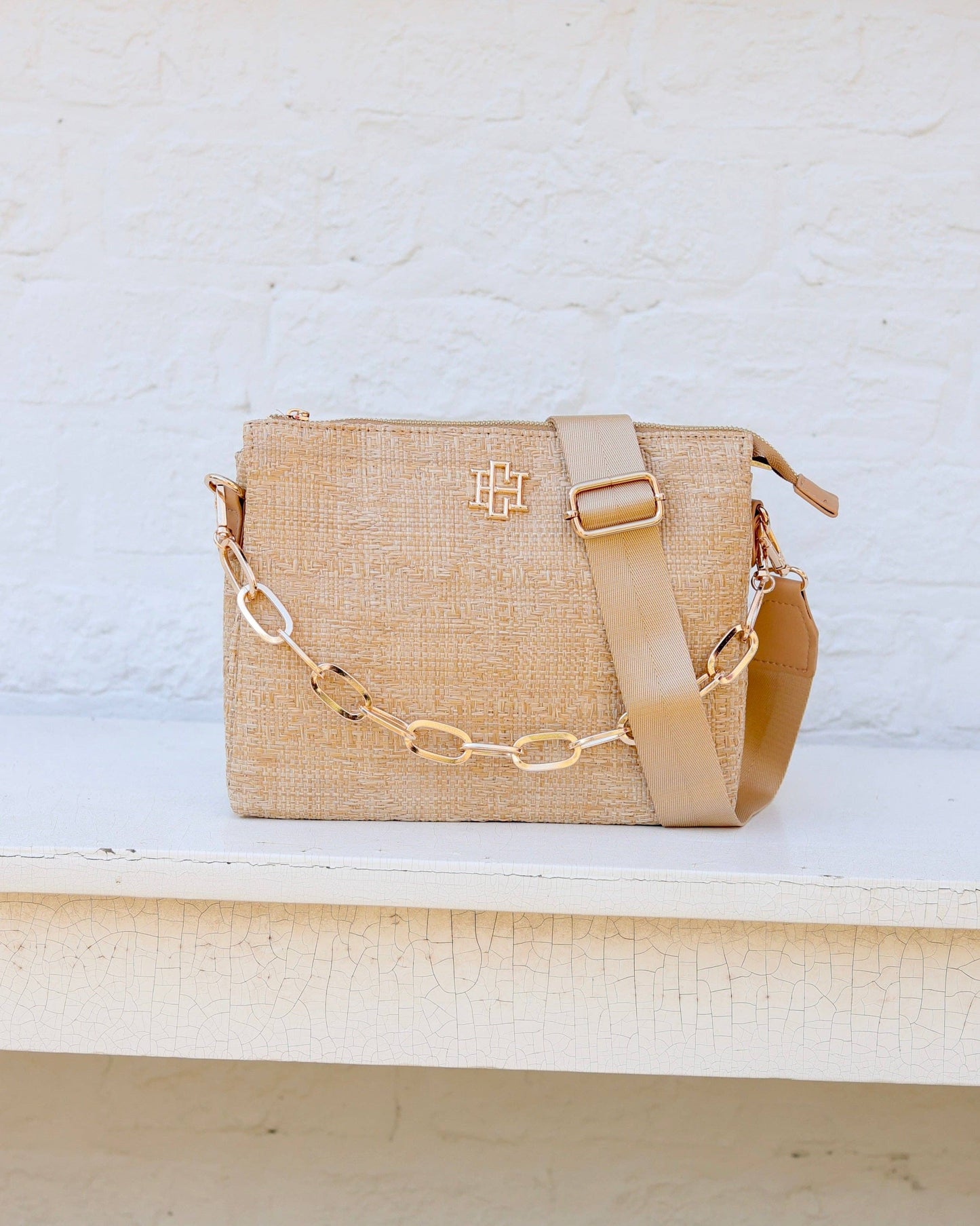 Caroline Hill - Ariana Crossbody Natural Lattice