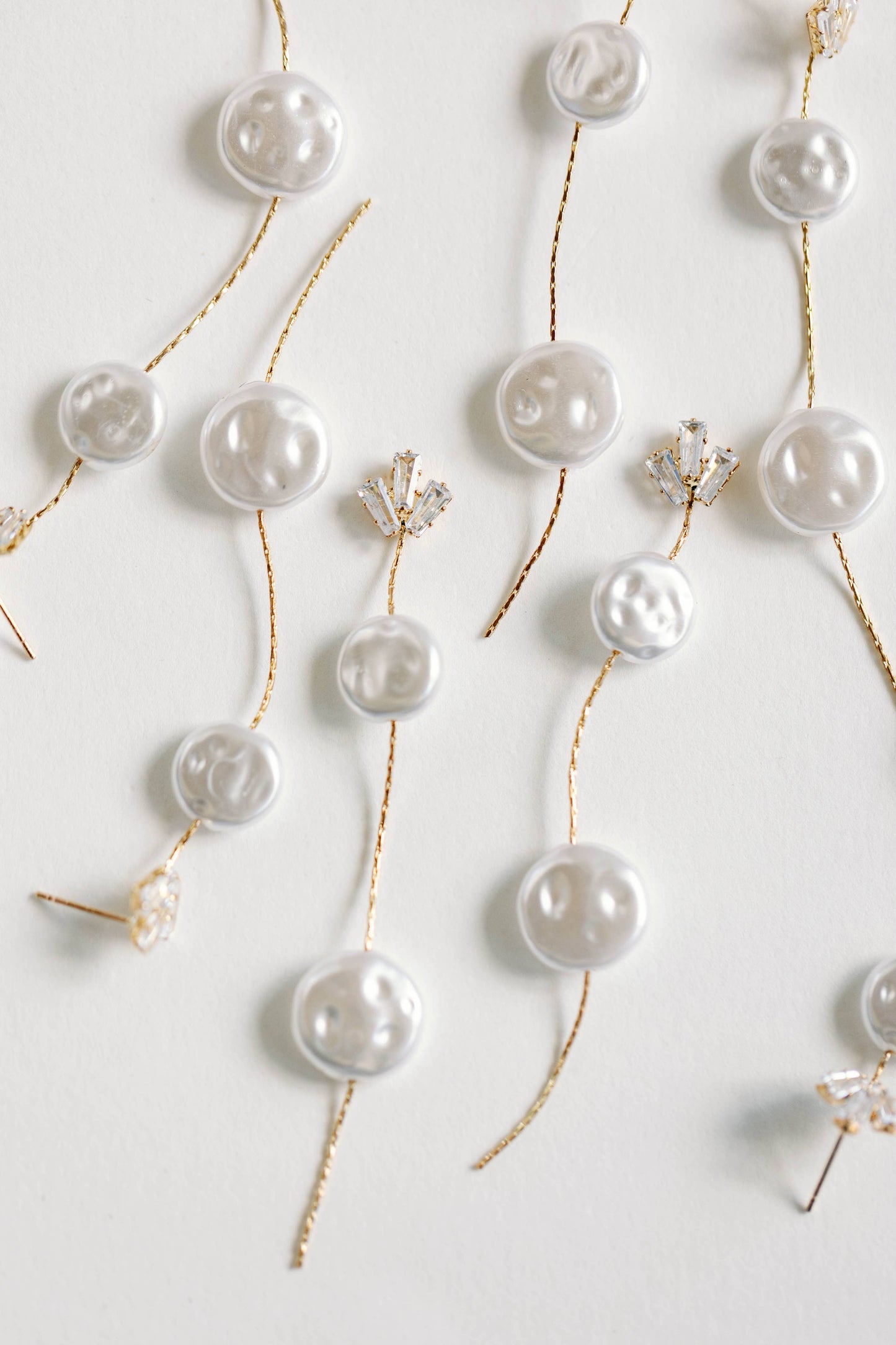 Pearl and Diamond Holiday Statement Drop Earrings