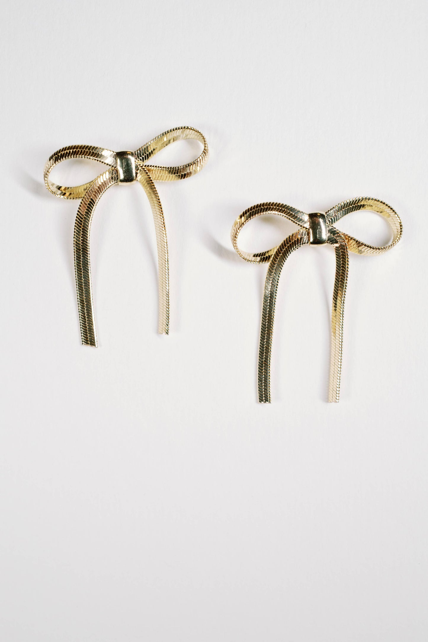 St Armands Designs of Sarasota - Mini Gold Duster Bow Holiday Earrings