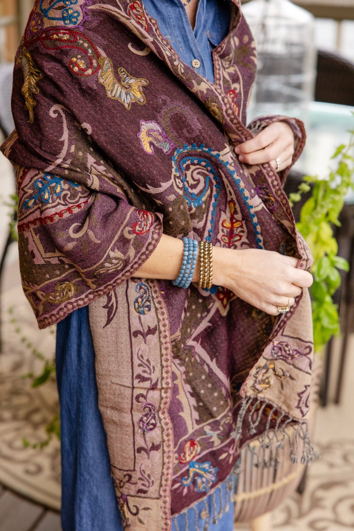 Rahab's Rope - Woven Embroidered Wool Wrap