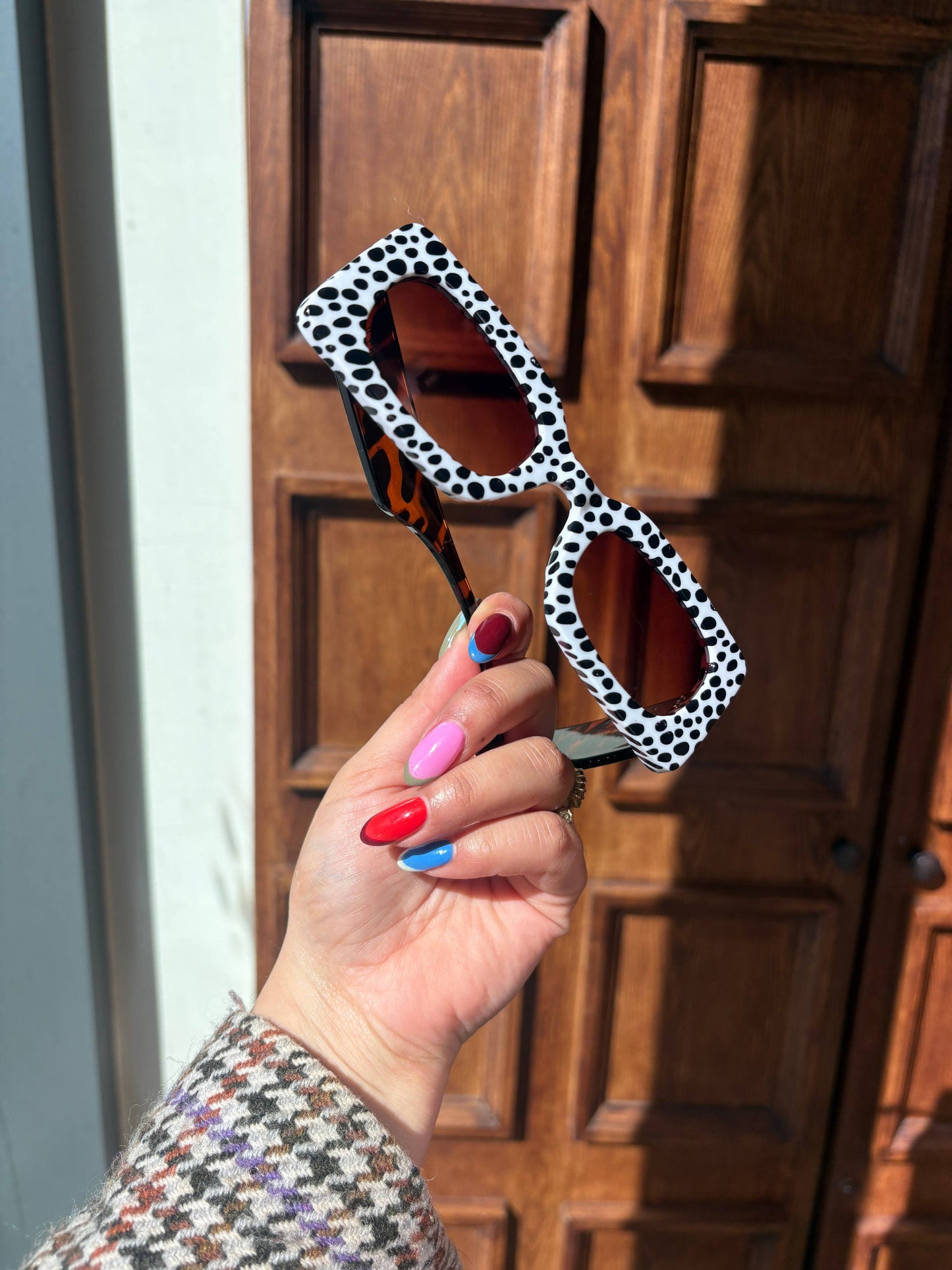 Tribe + Temple - Spot Me If You Can Mixed Print Sunglasses