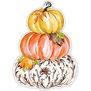 RosanneBeck Collections - Brown Chinoiserie Pumpkin Stack Posh Die-Cut Placemat