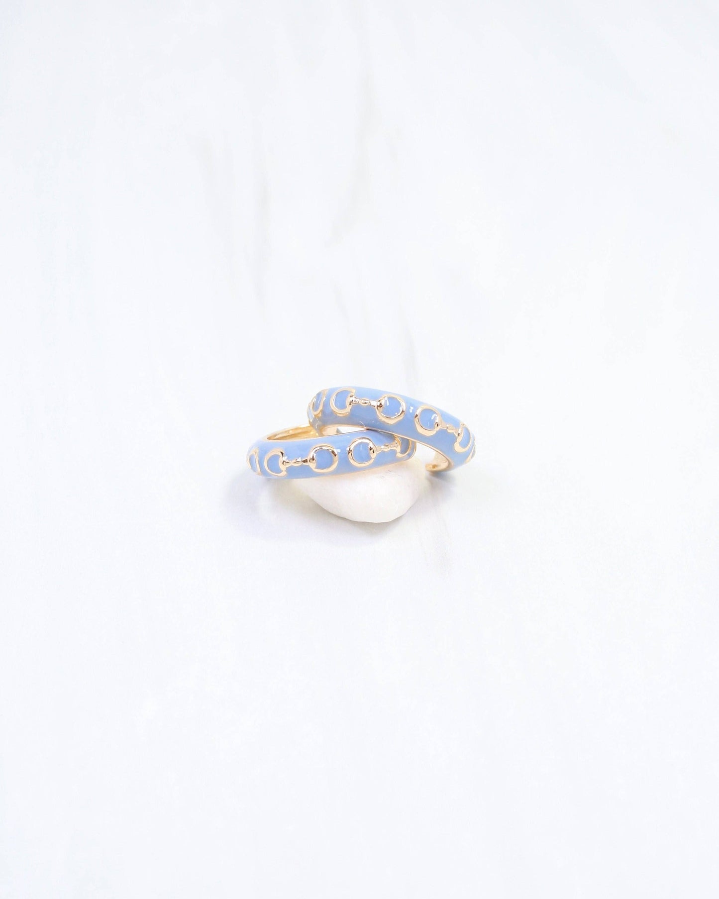 Caroline Hill - Kaylene Horsebit Hoop Earring Blue