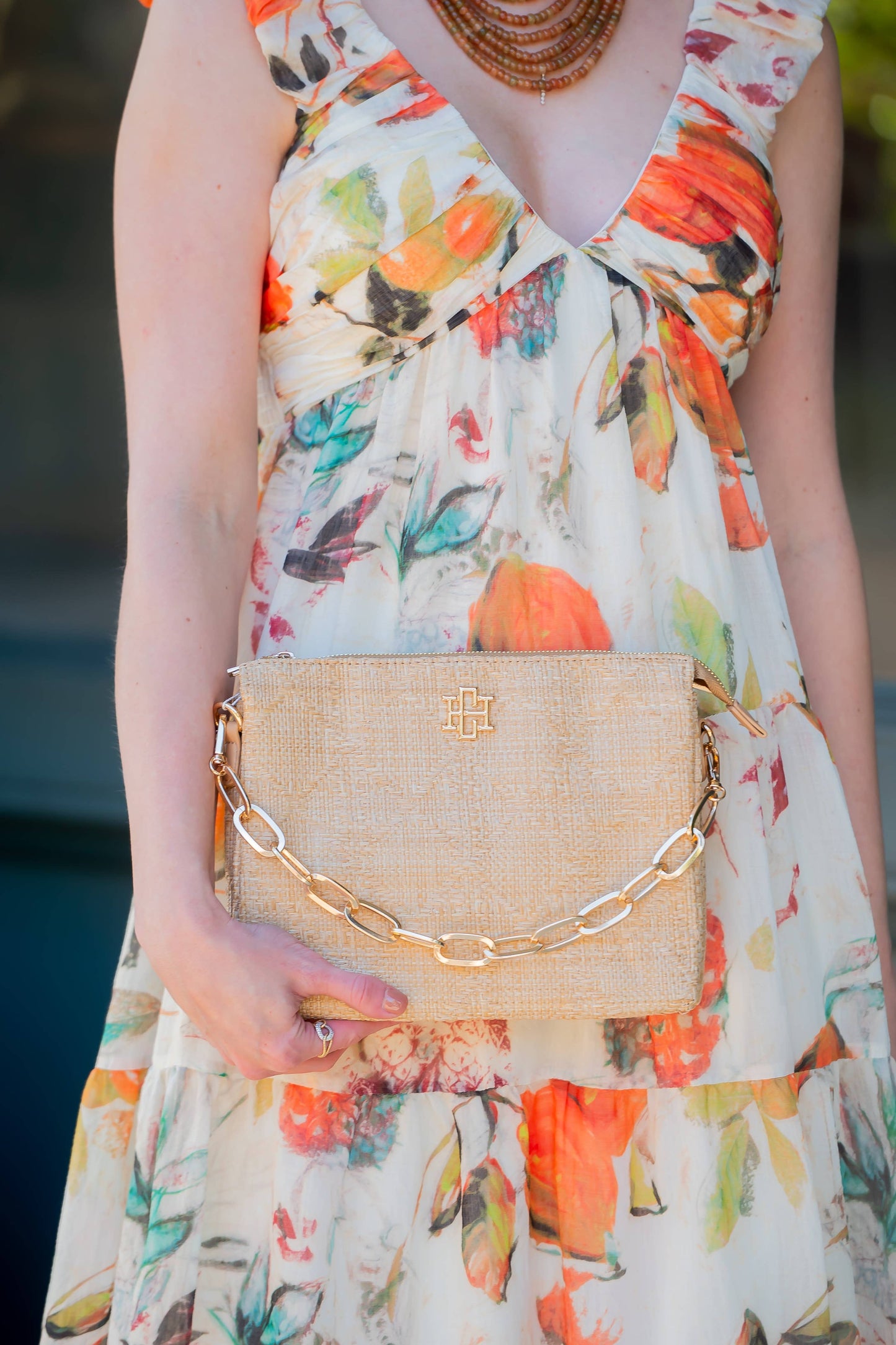 Caroline Hill - Ariana Crossbody Natural Lattice