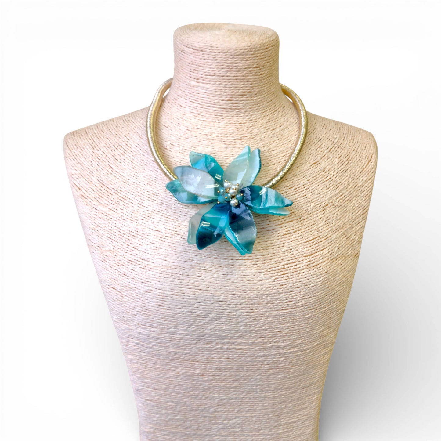 Turquoise Lotus Flower Collar