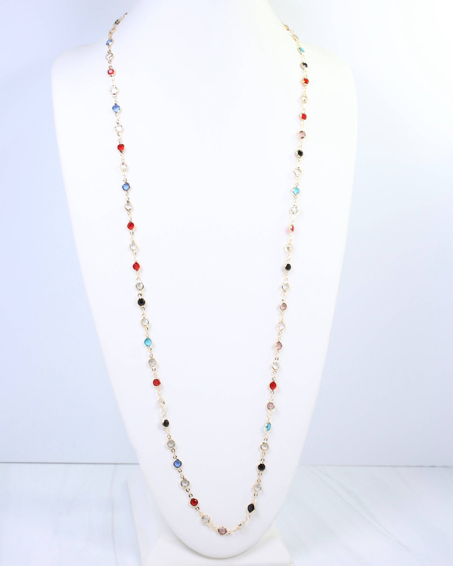 Caroline Hill - Arely Long Crystal Necklace Multi