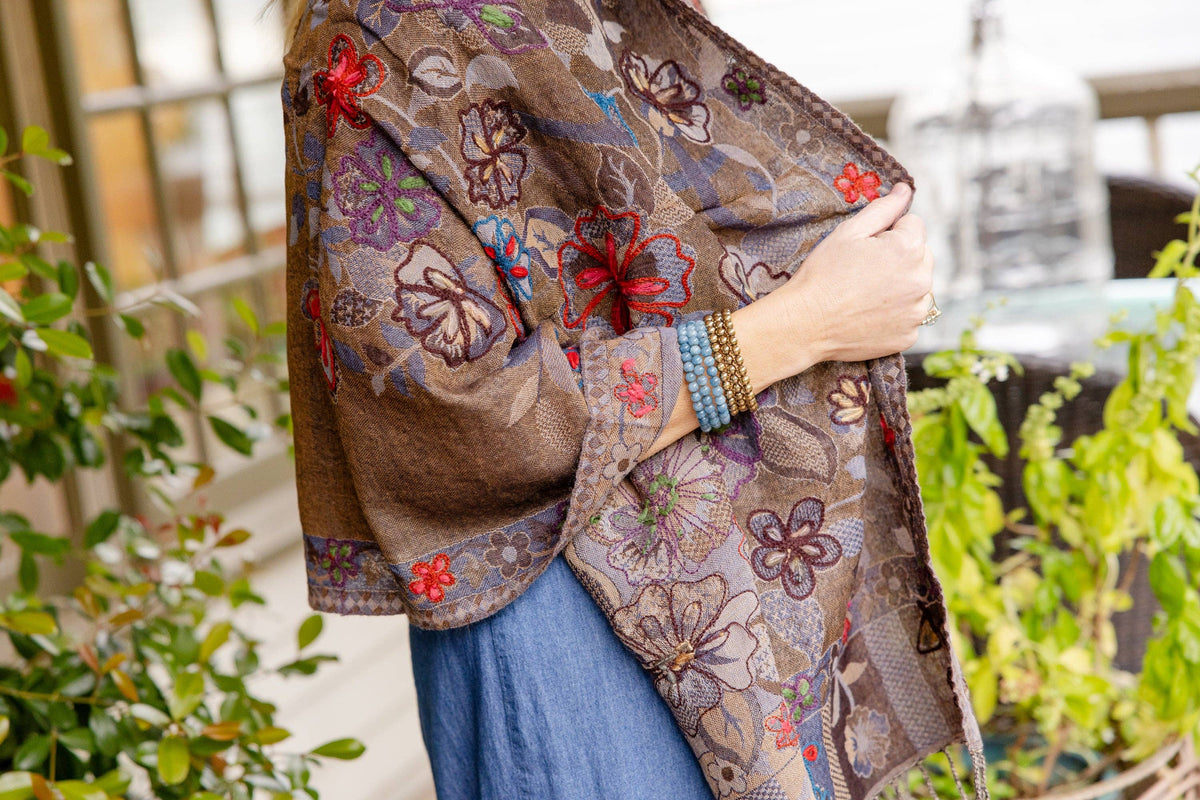 Rahab's Rope - Woven Embroidered Wool Wrap