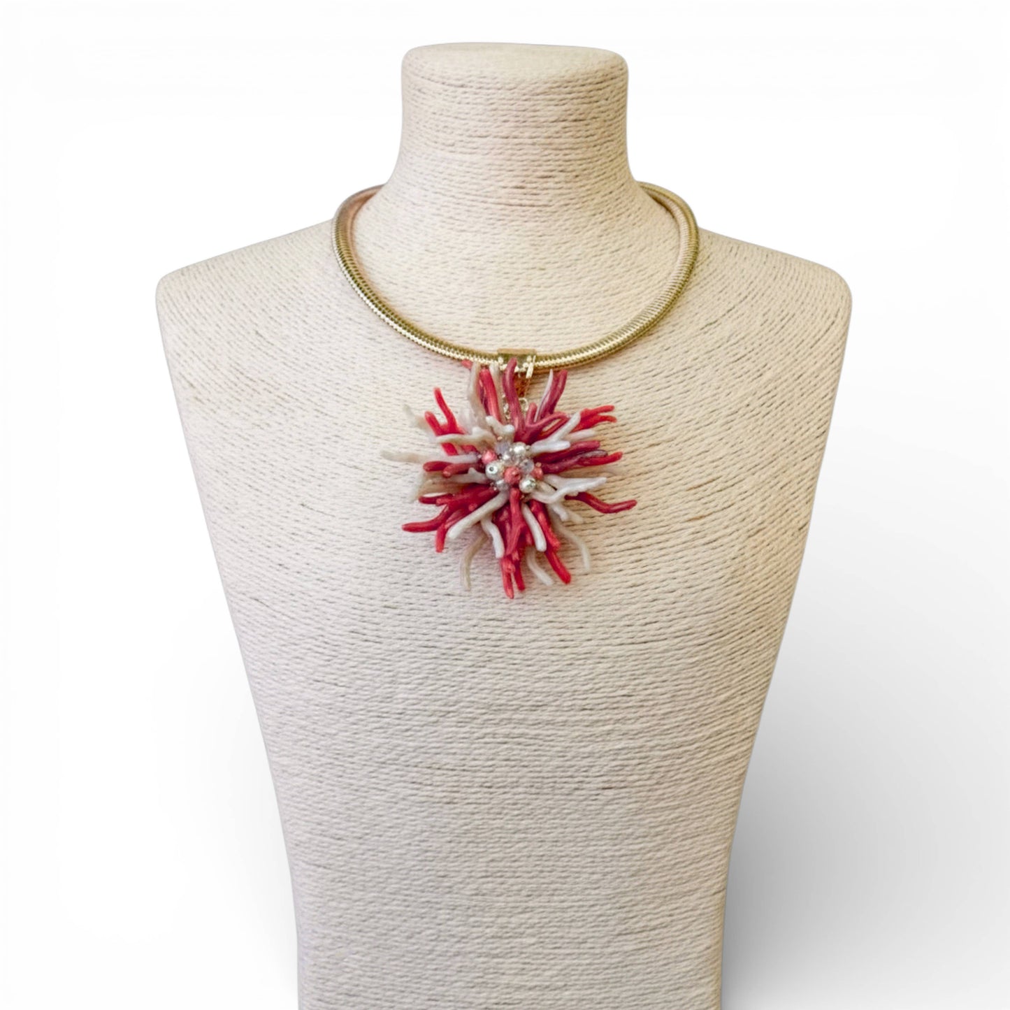 Coral Flower Collar Necklace