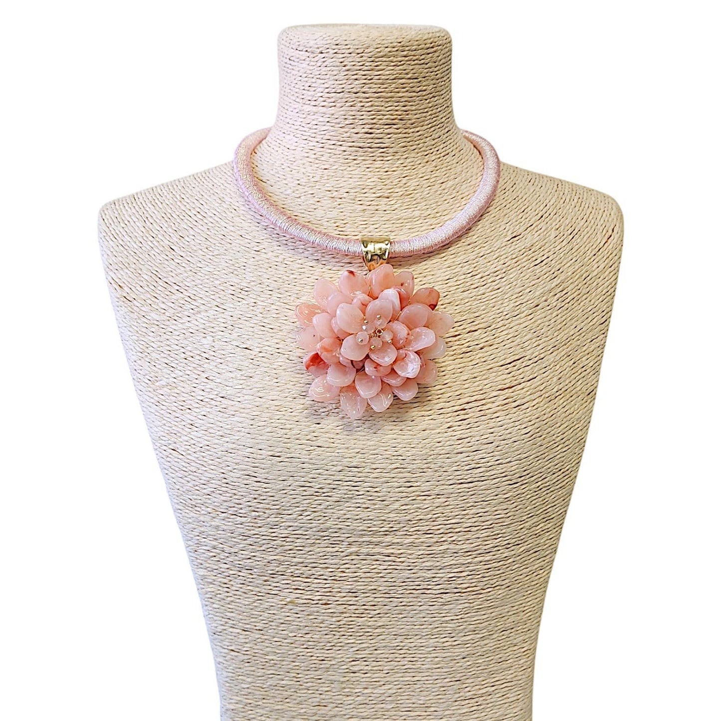 Pink Flower Collar Necklace