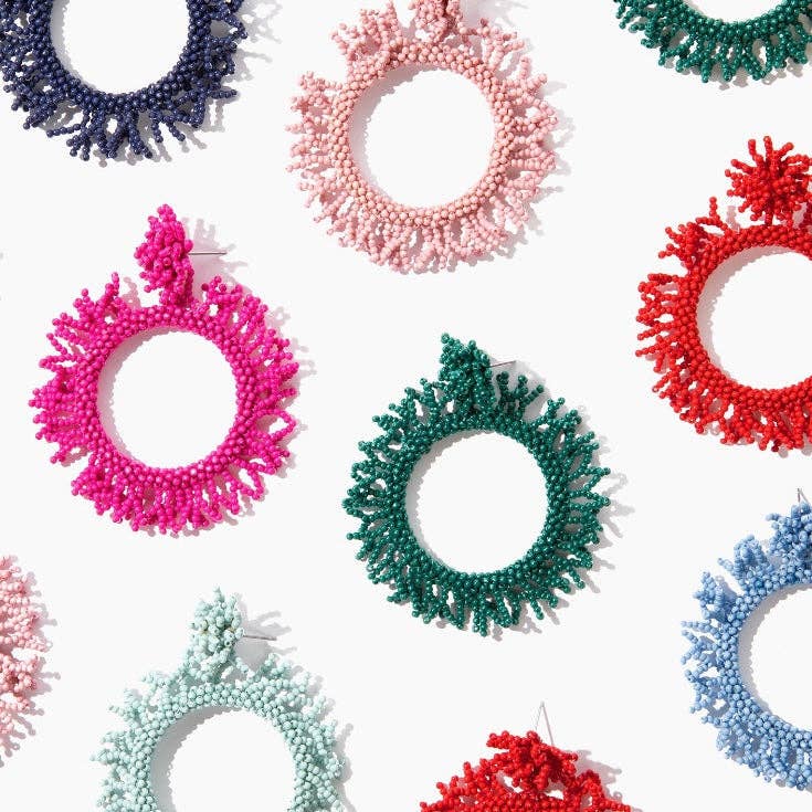 Custom Green Coral Burst Earring