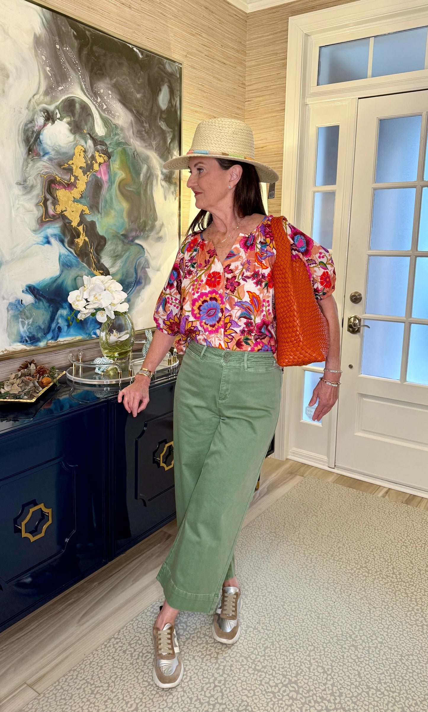 Comfort Stretch Fly Front Wide Leg Pant