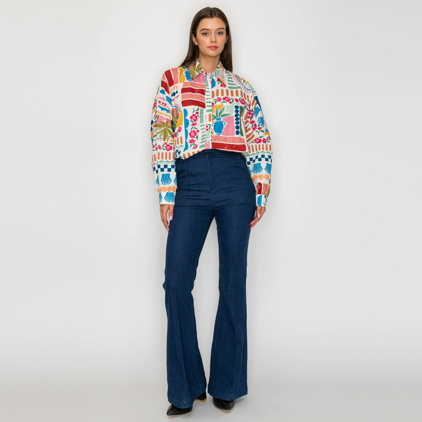 LoveWednesday - Dreamy Desert Print Oversized Shirts