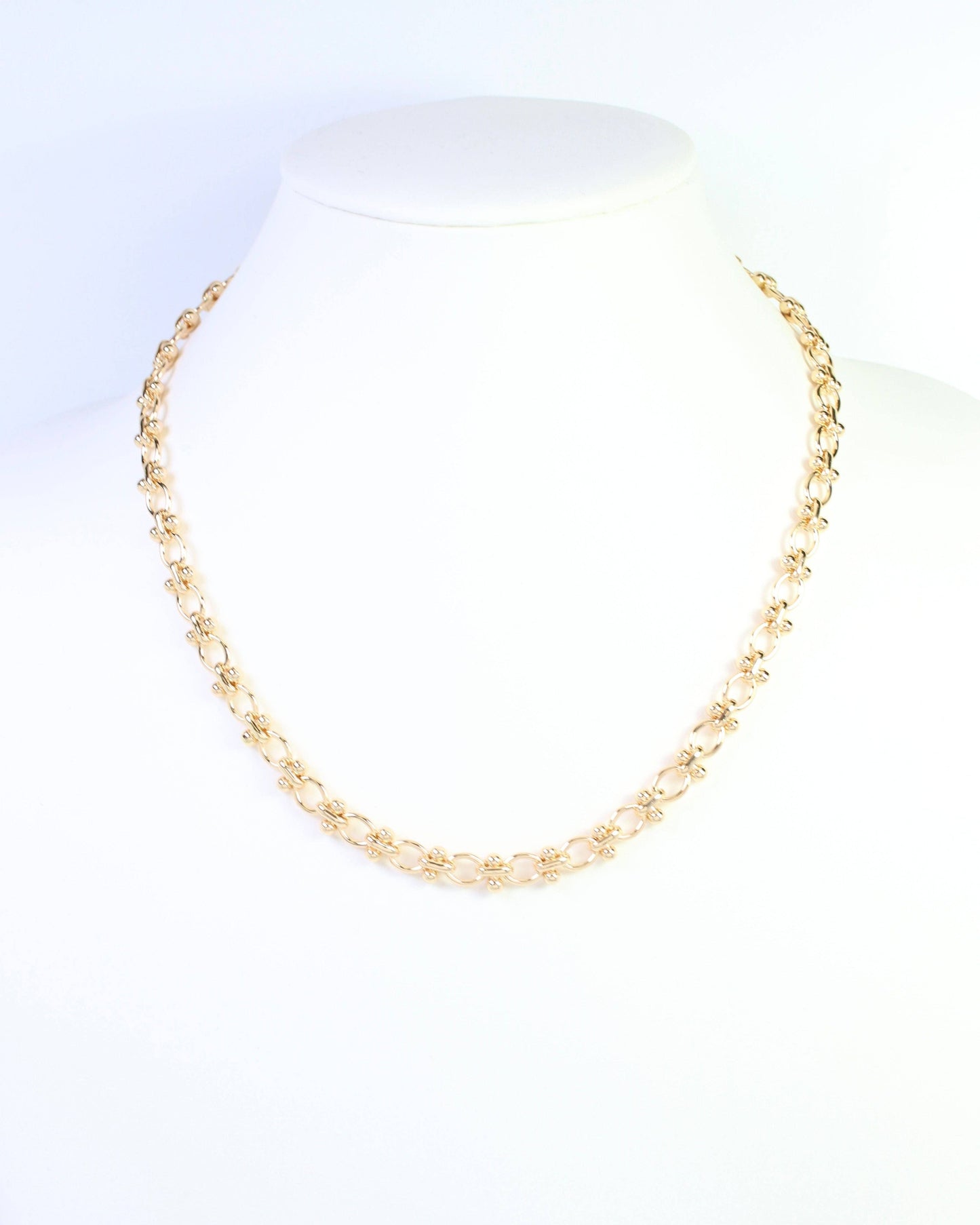 Caroline Hill - Kali Mini Ball Link Necklace Gold
