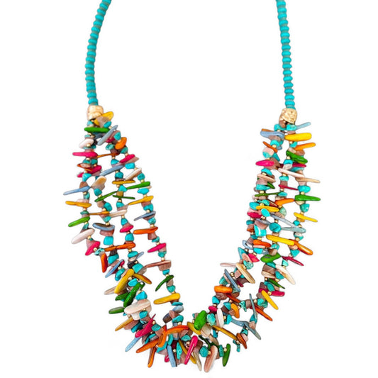 Turquoise Beaded Chip Necklace
