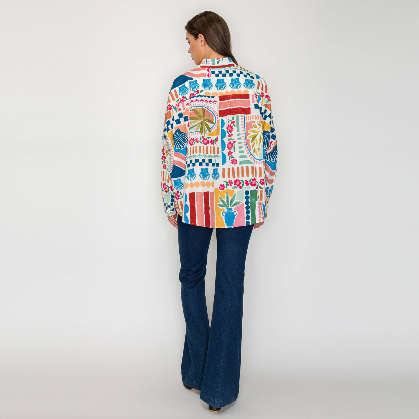 LoveWednesday - Dreamy Desert Print Oversized Shirts
