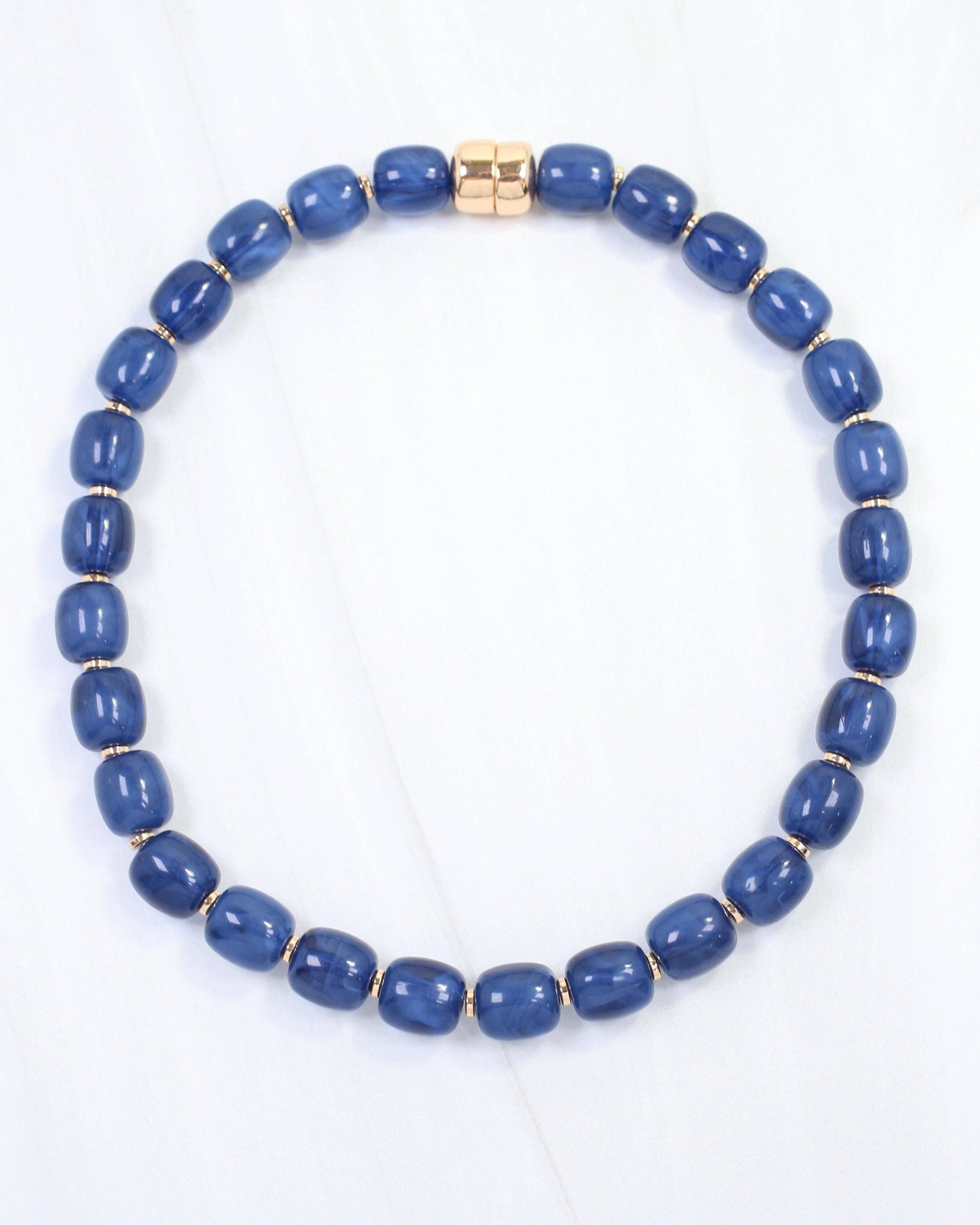 Caroline Hill - Karsyn Beaded Magnetic Necklace Navy