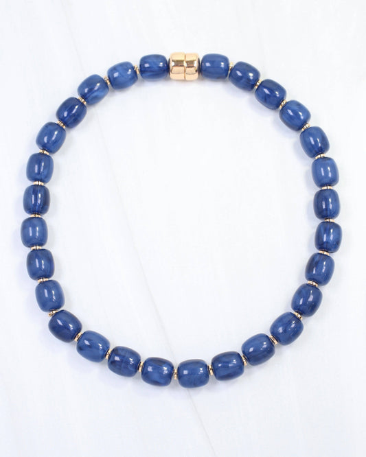Caroline Hill - Karsyn Beaded Magnetic Necklace Navy