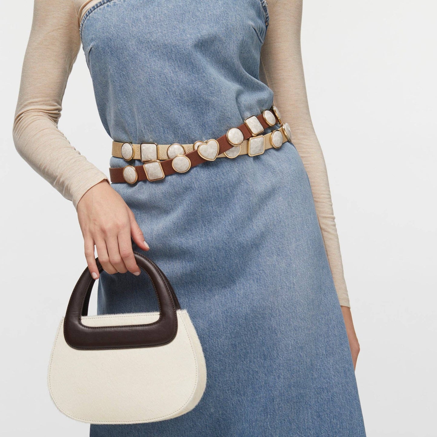 Lele Sadoughi - Walnut Pearl Station Belt