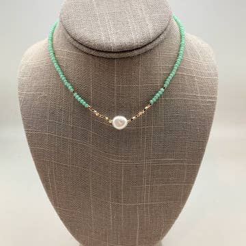 Droplet Necklace: Mint