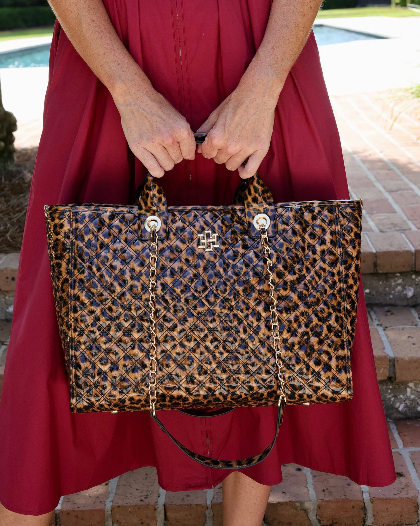 Caroline Hill - Missy Tote Spotted Patent